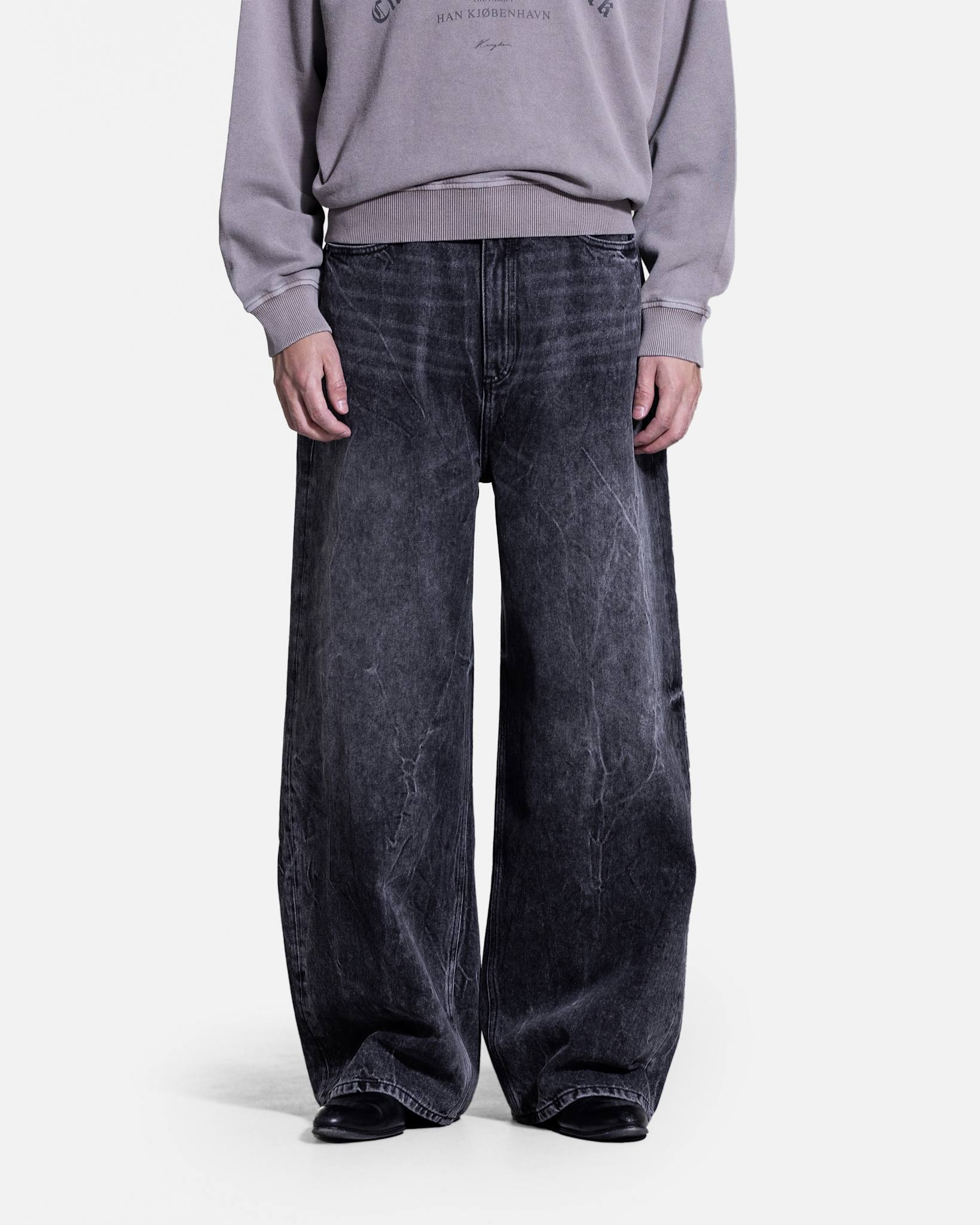 Baggy Denim Jeans - Black Vein – Han Kjøbenhavn