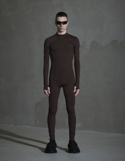 Silence Technical Half Zip - Coffe Brown
