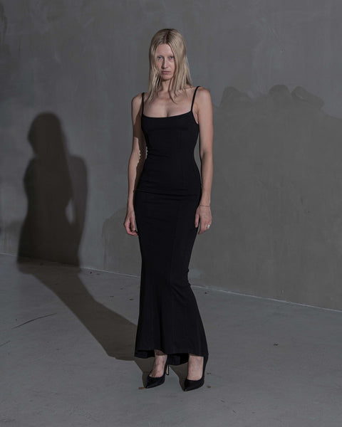 Washed Slip Dress - Black