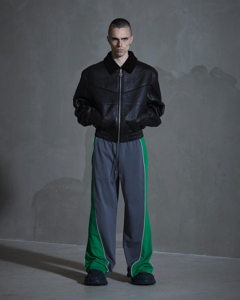 Faux Shearling Boxy Jacket - Black