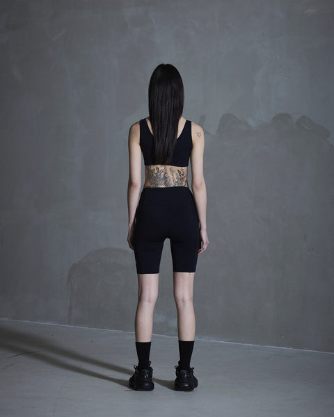 Silence Technical Crop Top - Anthracite Black