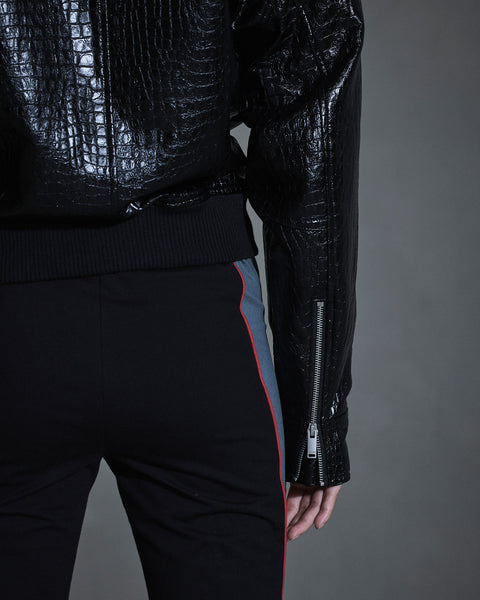 Faux Croc Jacket - Black