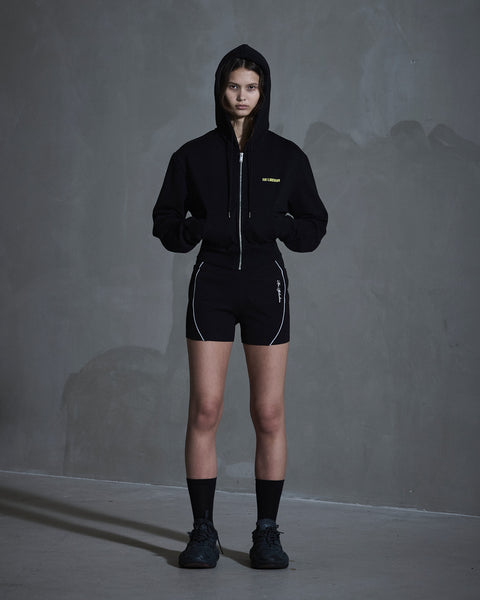 Sun Glow Hooded Cardigan - Black