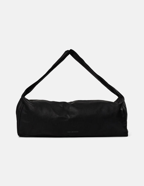 Oversized Faux Leather Bag - Black