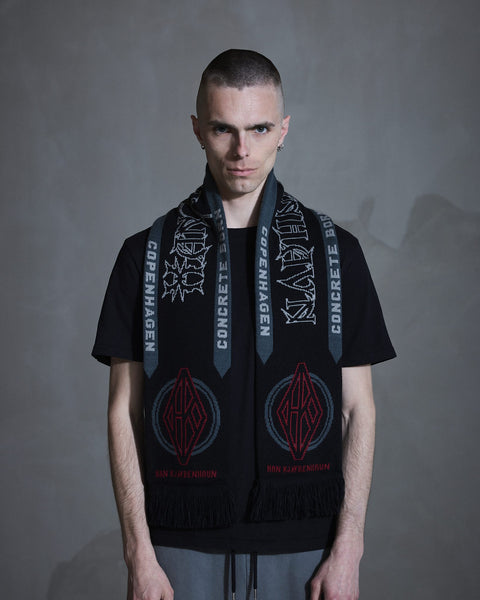 Diamond Football Scarf - Black