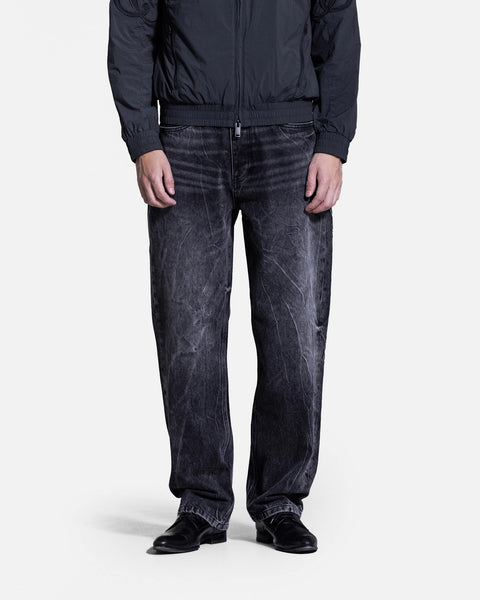 Relaxed Denim Jeans - Black Vein