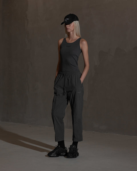 Cropped Track Trousers - Anthracite Black