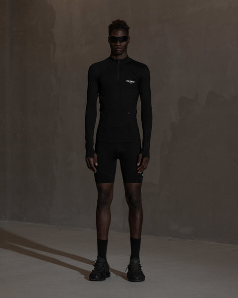 Technical Zip Long Sleeve Top - Anthracite Black