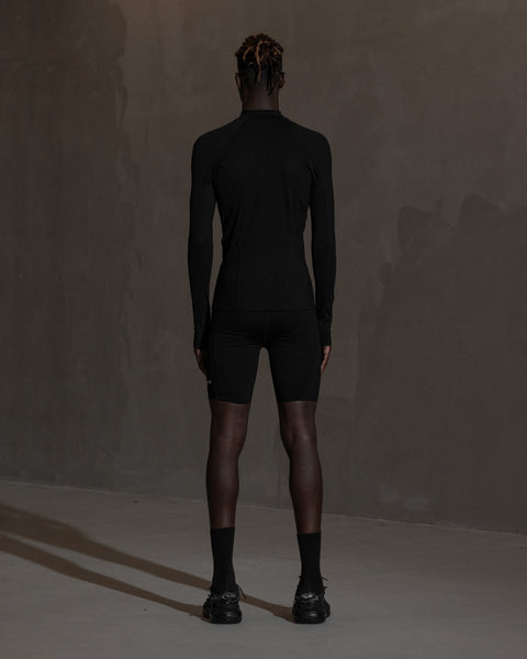 Technical Zip Long Sleeve Top - Anthracite Black