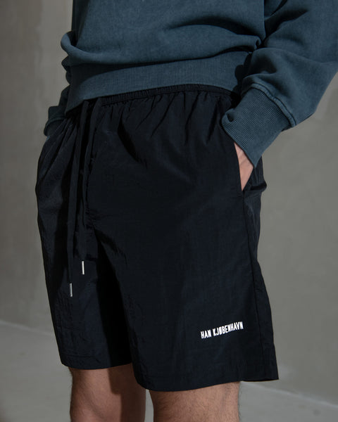 Nylon Track Shorts - Black