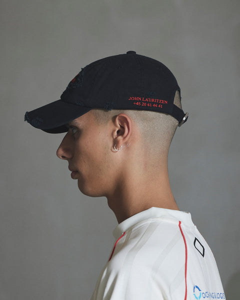 Distressed Snake Baseball Cap - Anthracite Black