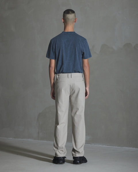 Straight Leg Canvas Trousers - Warm Light Grey