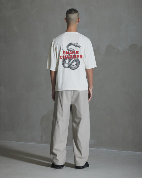Wide-leg Cotton Trousers - Warm Dark Grey