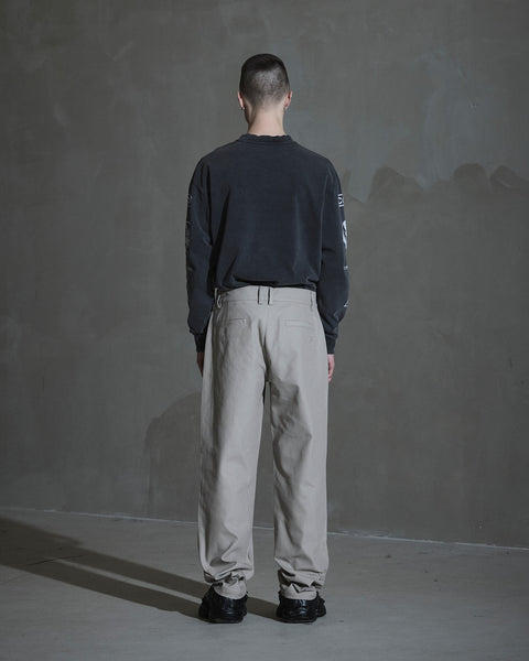 Straight Leg Canvas Trousers - Warm Light Grey
