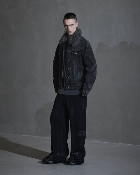 Detailed Denim Jacket - Black Vein