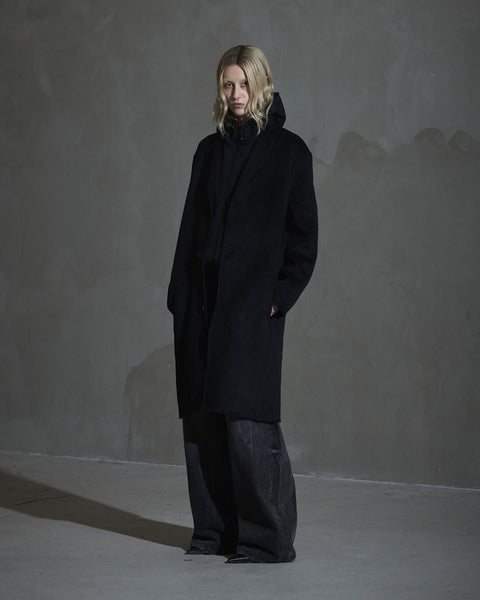 Diamond-detailed Coat - Black