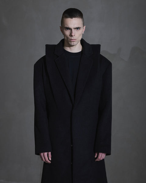 Collared Coat - Black
