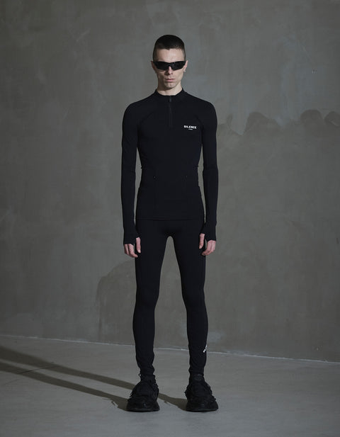 Technical Zip Long Sleeve Top - Anthracite Black