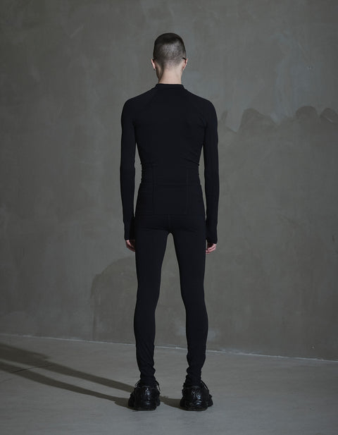 Technical Zip Long Sleeve Top - Anthracite Black