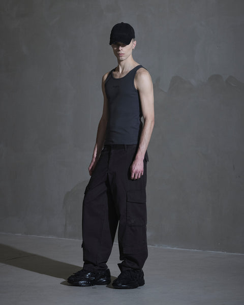Cargo Twill Trousers - Dark Grey