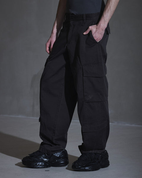 Cargo Twill Trousers - Dark Grey