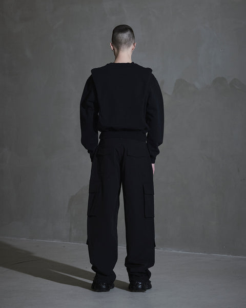 Collared crewneck - Black