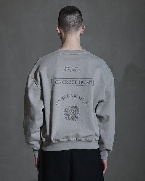 Kingdom Oversized Crewneck - Rock Grey