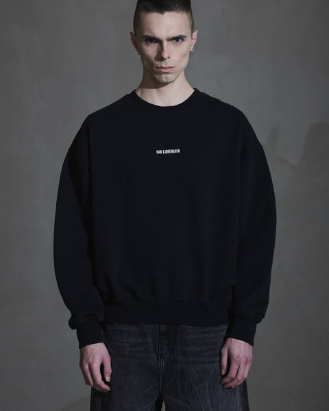 Logo Oversized Crewneck - Black