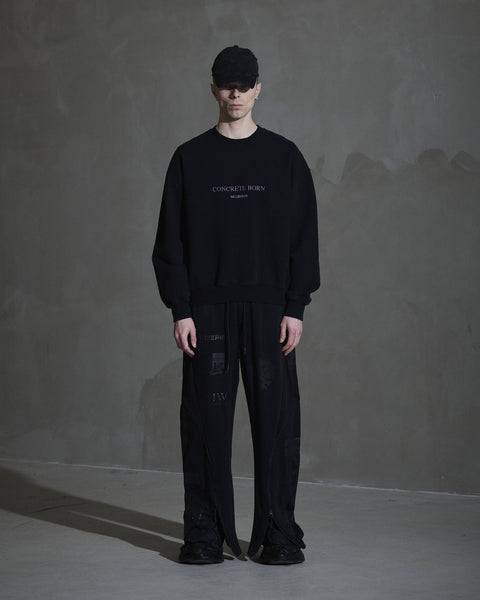 Logo Oversized Crewneck - Black