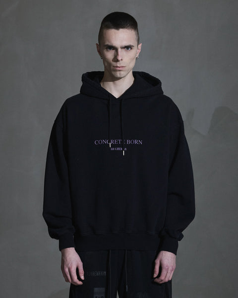 Logo Oversized Hoodie - Black