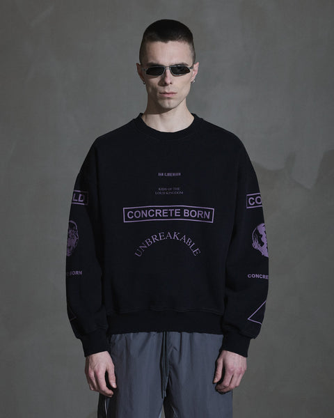 Graphic Printed Crewneck - Black