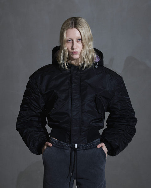Bomber Jacket - Black/Dusty Purple