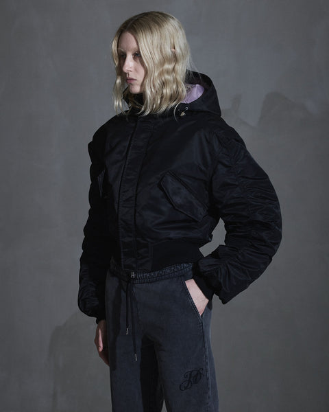 Bomber Jacket - Black/Dusty Purple