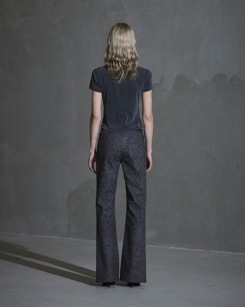 Faux Suede Trousers - Dark Grey