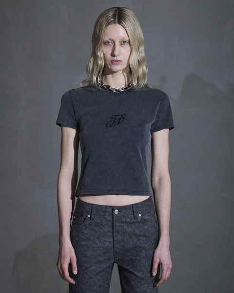Monogram Slim Tee - Dark Grey