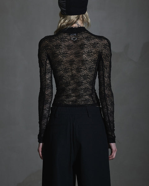 Floral Lace Top - Black