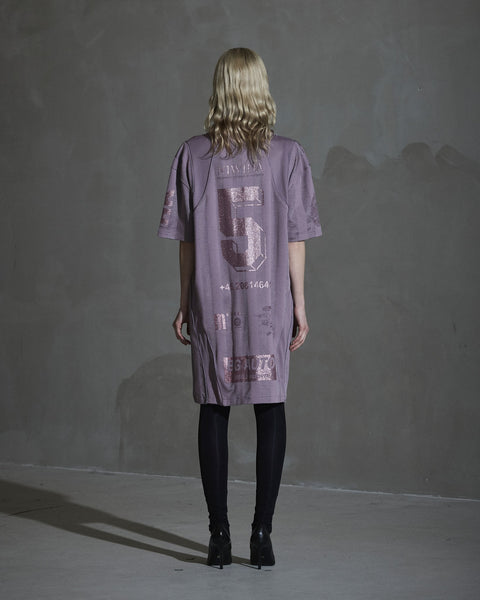 Football Mesh Dress - Dusty Purple