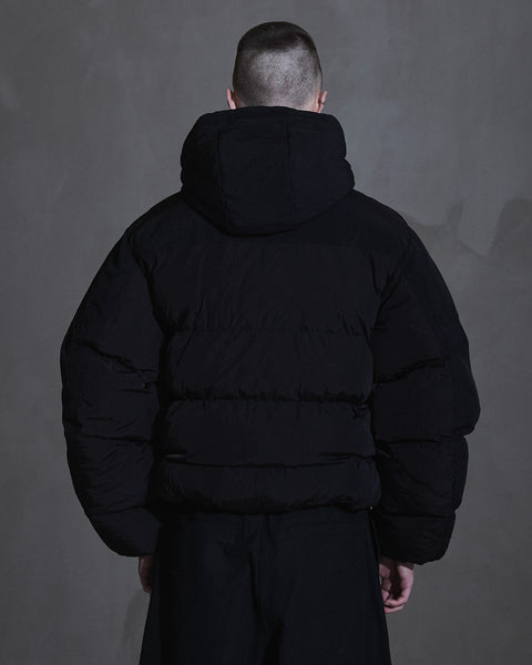 Hooded Puffer Jacket - Anthracite Black