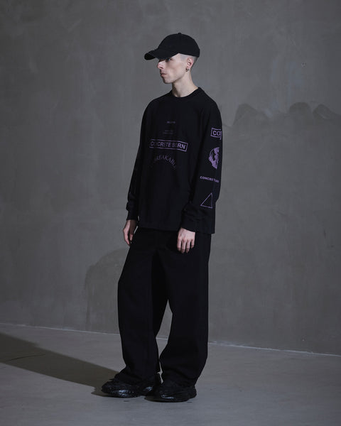 Graphic Long Sleeve Tee - Black