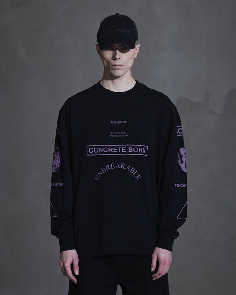 Graphic Long Sleeve Tee - Black