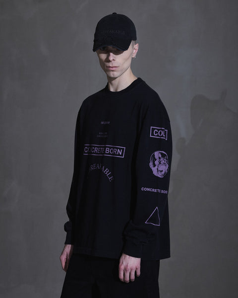 Graphic Long Sleeve Tee - Black
