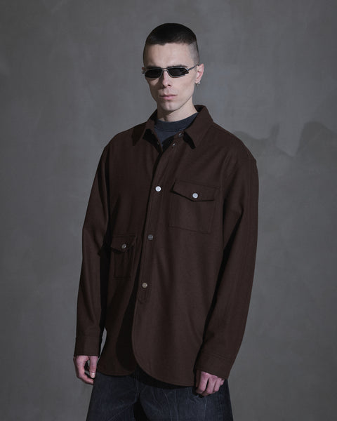 Army Overshirt - Cappuccino Brown