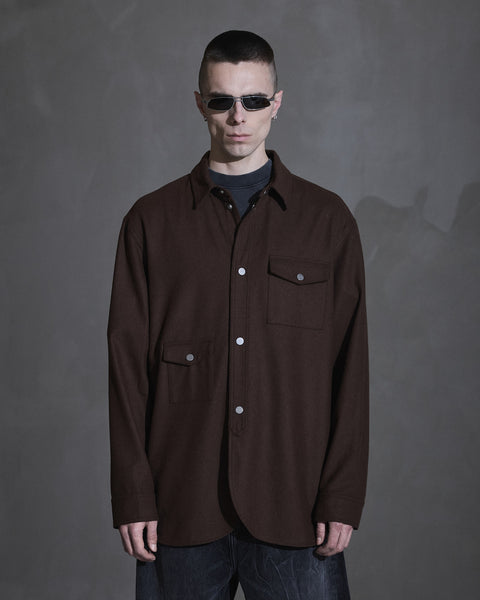 Army Overshirt - Cappuccino Brown