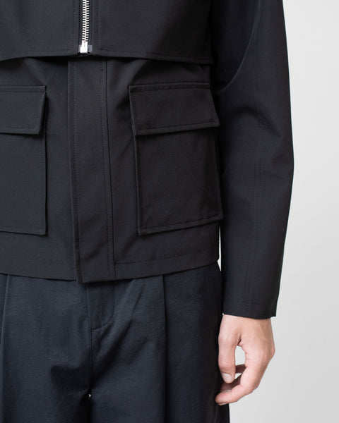 Layered Boxy Jacket - Black