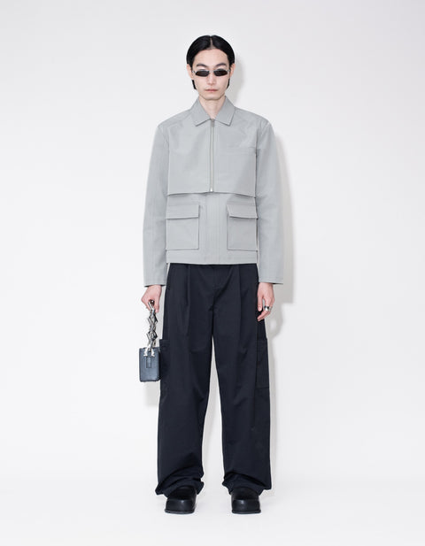 Layered Boxy Jacket - Mist Grey