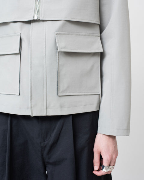 Layered Boxy Jacket - Mist Grey