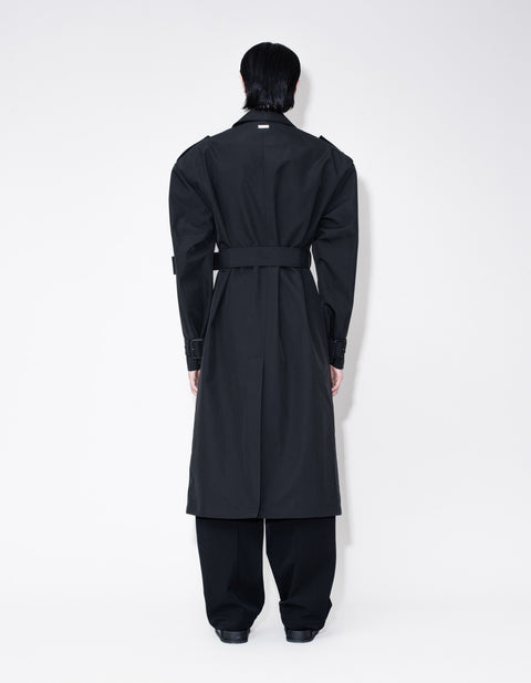 Oversized Padded Trenchcoat - Black