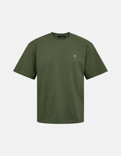 Roots Embroidery T-shirt - Green