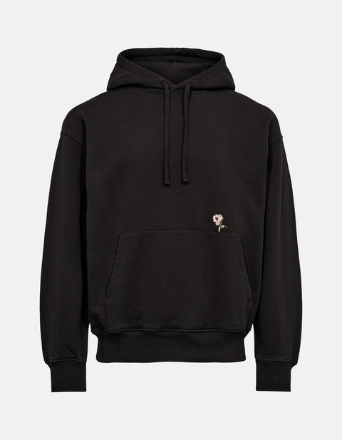 Roots Embroidery Hoodie - Black