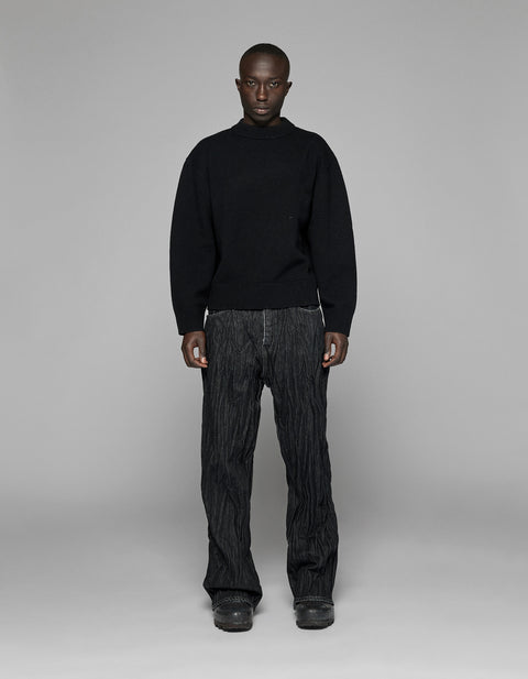 Diamond Knit Sweater - Black